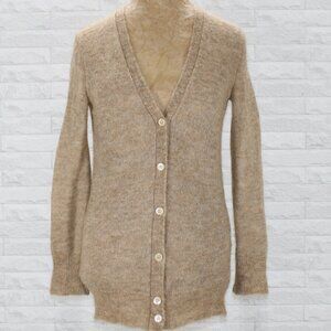 J. CREW Cardigan Souffle Mohair Blend Tunic Lightweight Neutral Tan Marled XXS